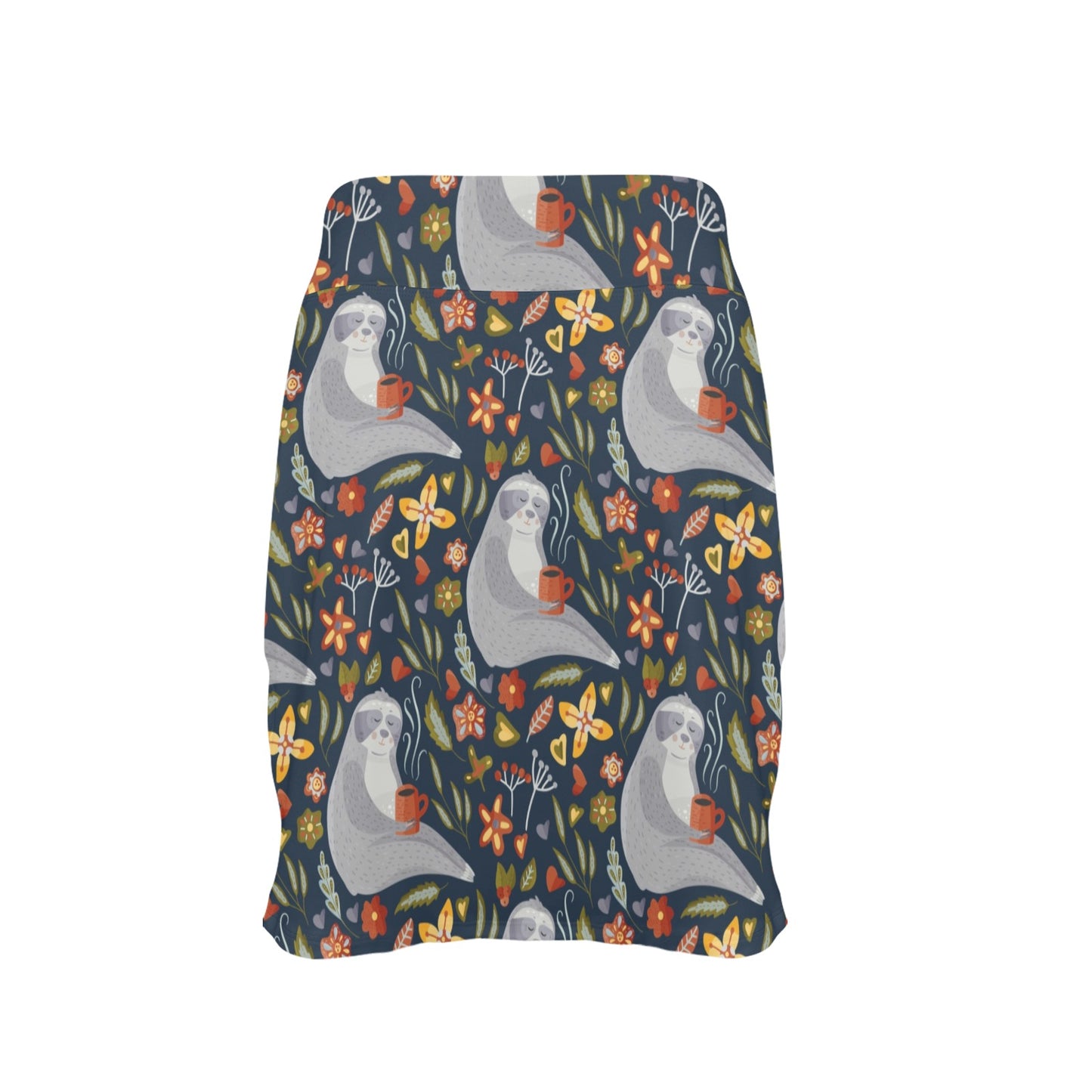 Sloth Print Design LKS303 17" Golf & Pickleball Skort with Pockets