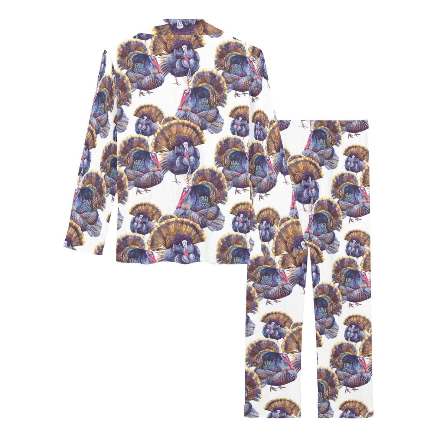 Turkey Pattern Print Design 01 Women's Long Pajama Set