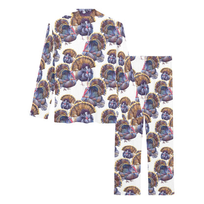 Turkey Pattern Print Design 01 Women's Long Pajama Set