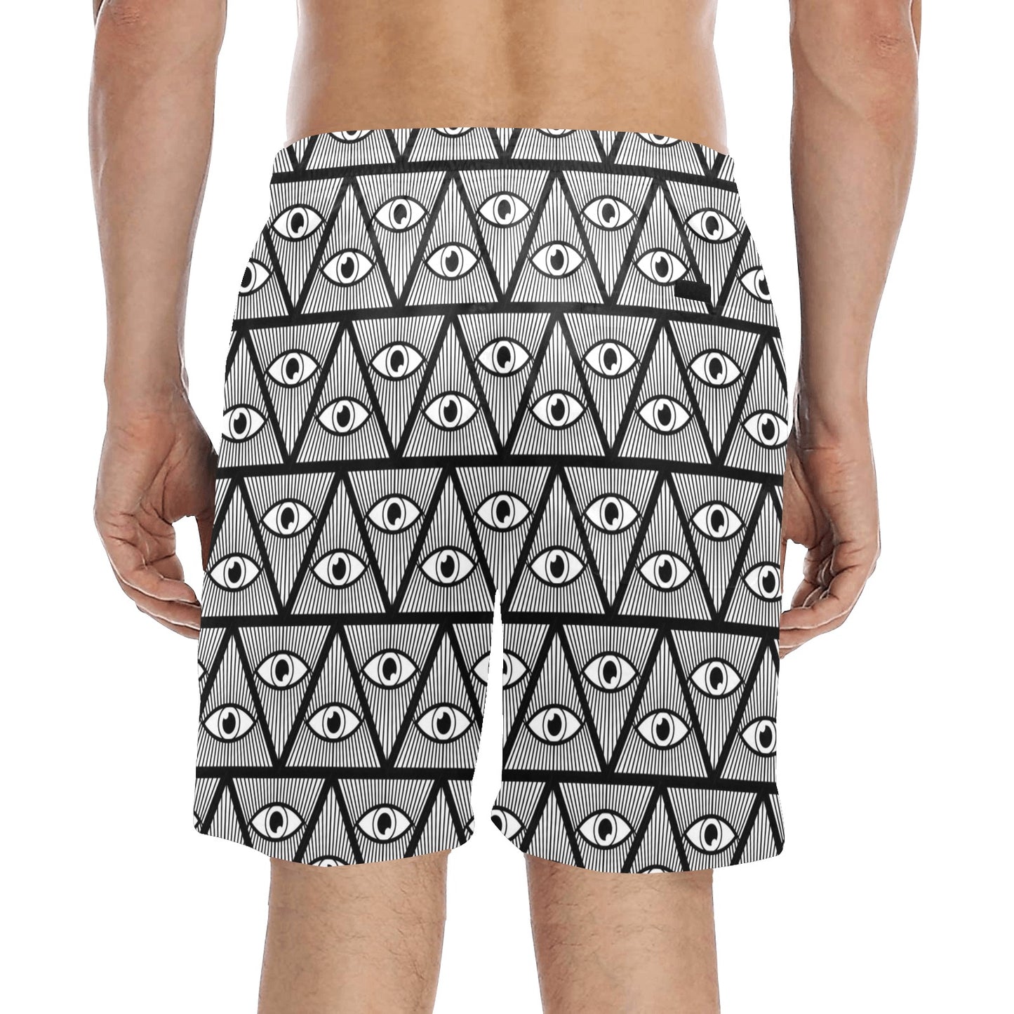 Third Eye Pattern Print Design LKS304 Men's Swim Trunks Beach Shorts