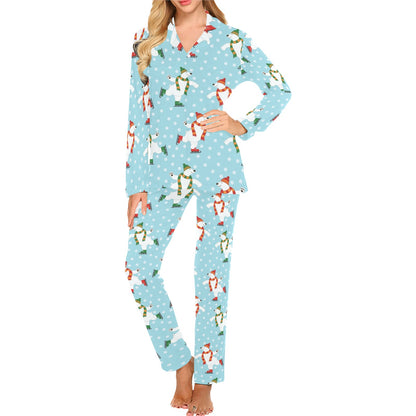 Polar Bear Pattern Print Design PB07 Women's Long Pajama Set