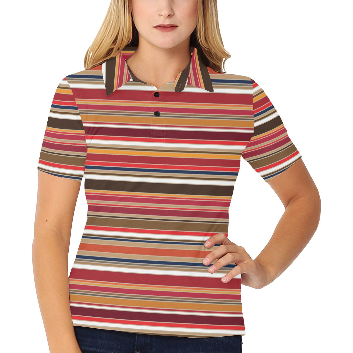 Serape Print Design LKS301 Women's Polo Shirt