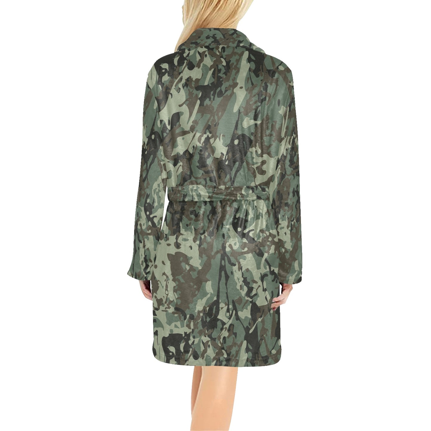 Camouflage Pattern Print Design 06 Women's Fleece Robe