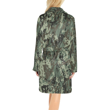 Camouflage Pattern Print Design 06 Women's Fleece Robe