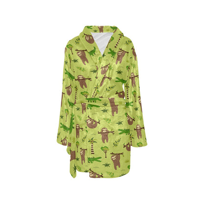 Alligator Pattern Print Design 04 Women's Fleece Robe
