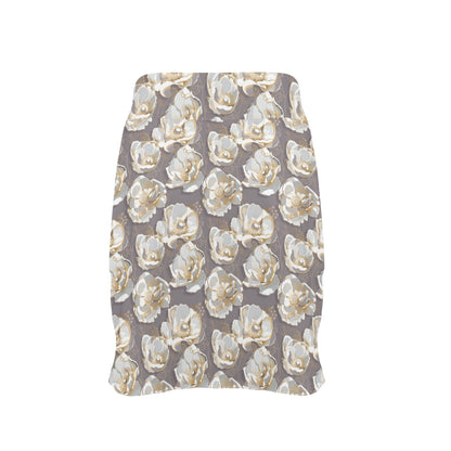 Elegant Grey Flower Print 17" Golf & Pickleball Skort with Pockets