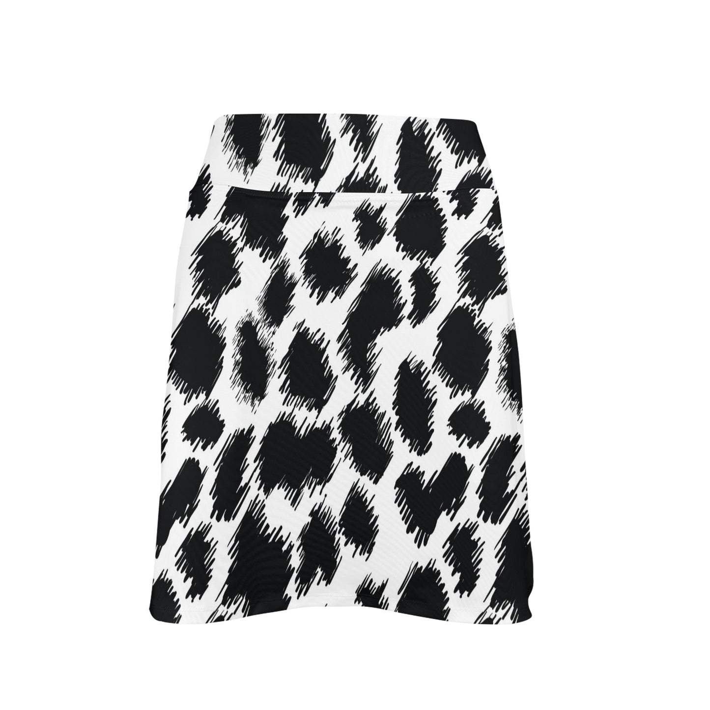 Cheetah Black Print Pattern 17" Golf & Pickleball Skort with Pockets