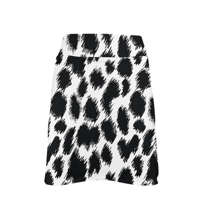Cheetah Black Print Pattern 17" Golf & Pickleball Skort with Pockets