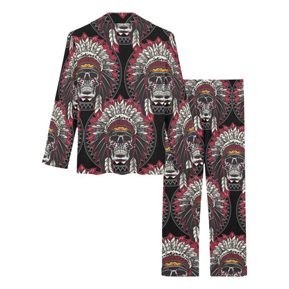 Native Indian Skull Women's Long Pajama Set