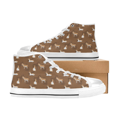 Donkey Print Design LKS401 Men's High Top Canvas Shoes