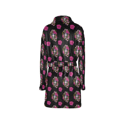Day of the Dead Makeup Girl Women's Fleece Robe