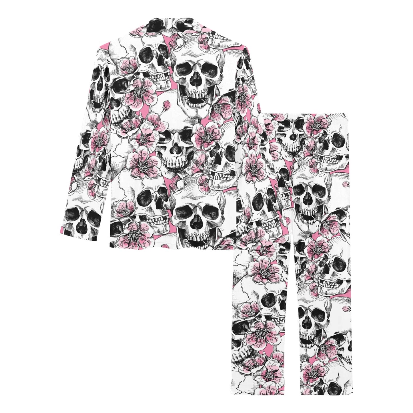 Cherry Blossom Pattern Print Design CB03 Women's Long Pajama Set
