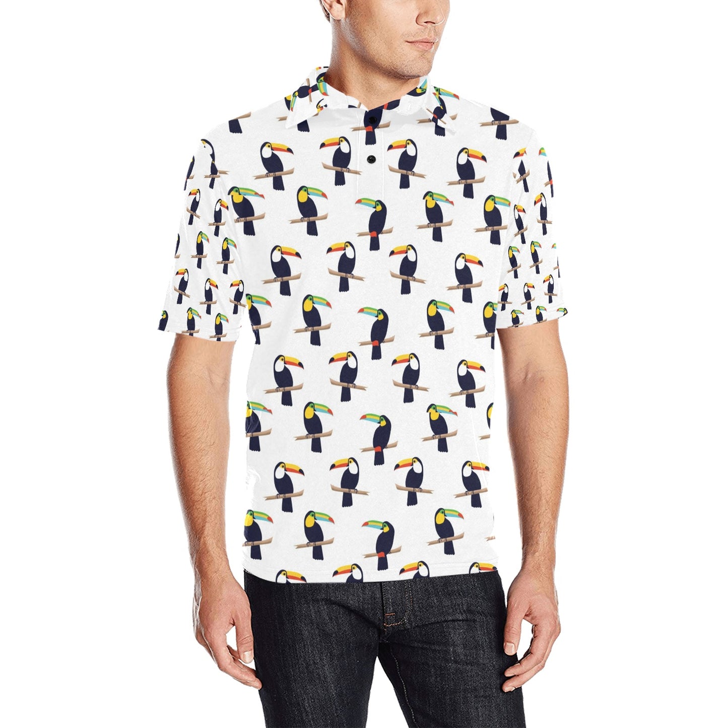 Toucan Print Design LKS305 Men Polo Shirt