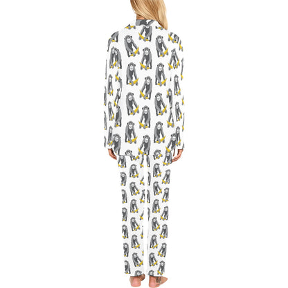 Chimpanzee Pattern Print Design 05 Women's Long Pajama Set