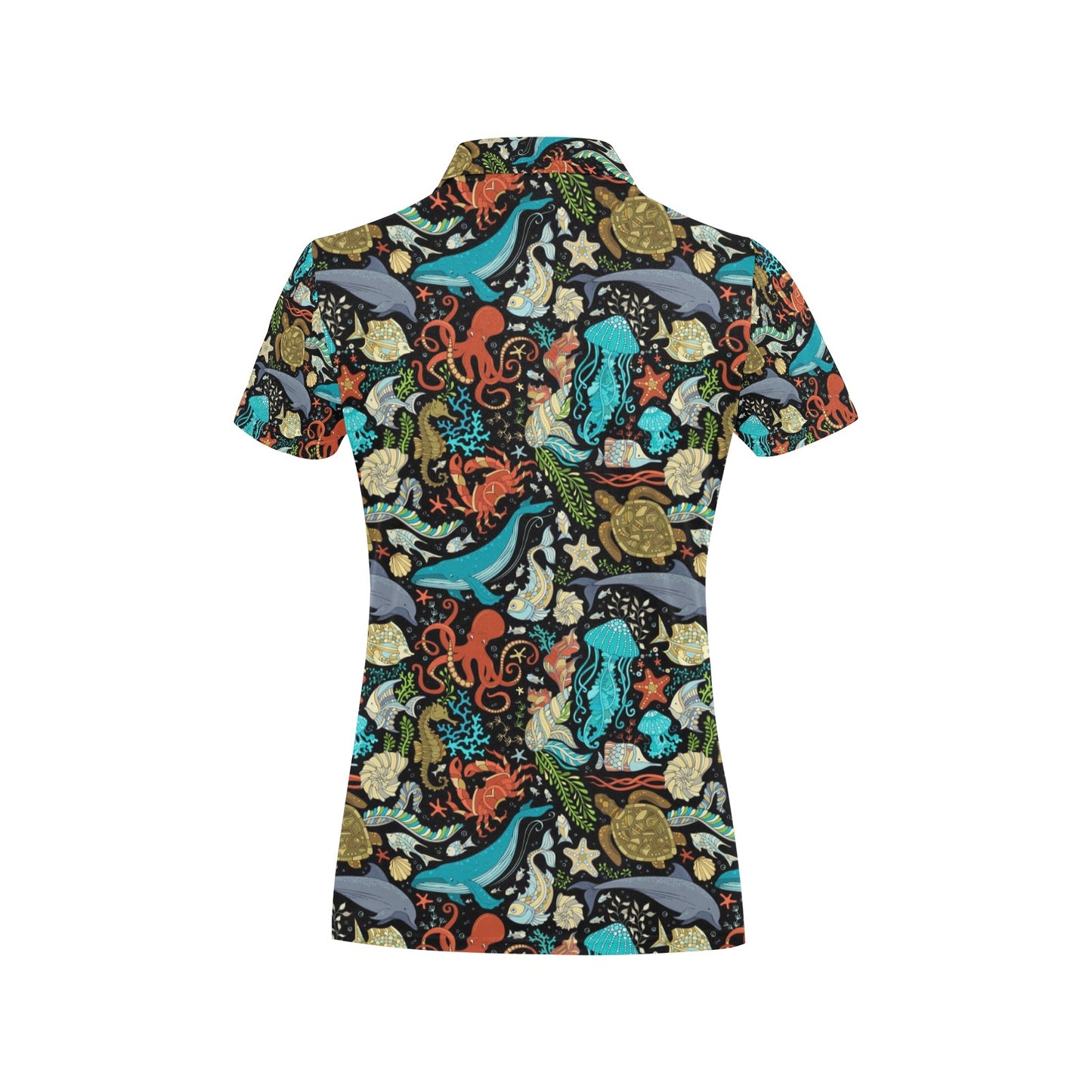 Underwater Animal Print Design LKS301 Women's Polo Shirt