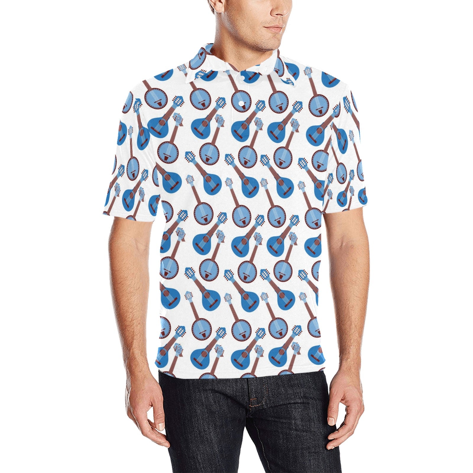 Banjo Print Design LKS401 Men Polo Shirt