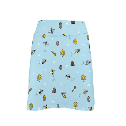 Honey Bee Print Design LKS307 17" Golf & Pickleball Skort with Pockets