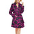 Giraffe Pink Background Texture Print Women's Fleece Robe