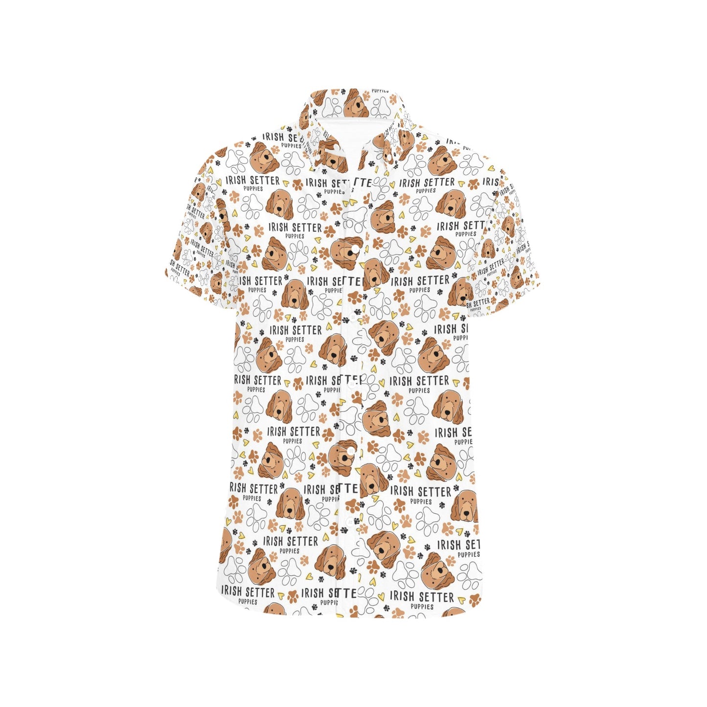 Setters Irish Print Design LKS301 Men Short Sleeve Button Up Shirt