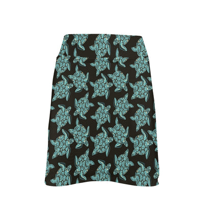 Sea Turtle Print Design LKS302 17" Golf & Pickleball Skort with Pockets
