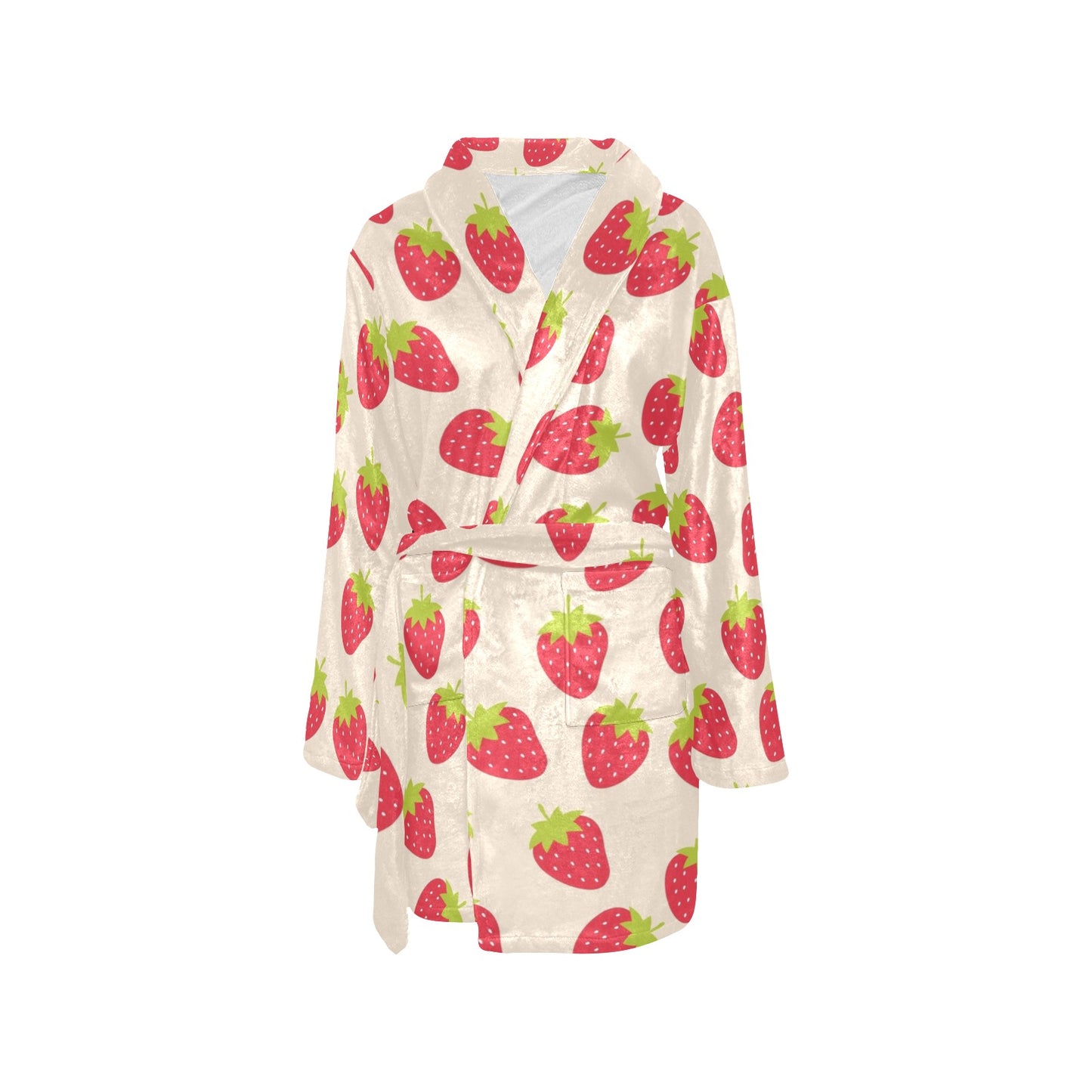 Strawberry Pattern Print Design SB02 Women's Fleece Robe