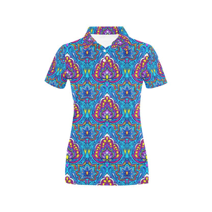 lotus Boho Pattern Print Design LO010 Women's Polo Shirt