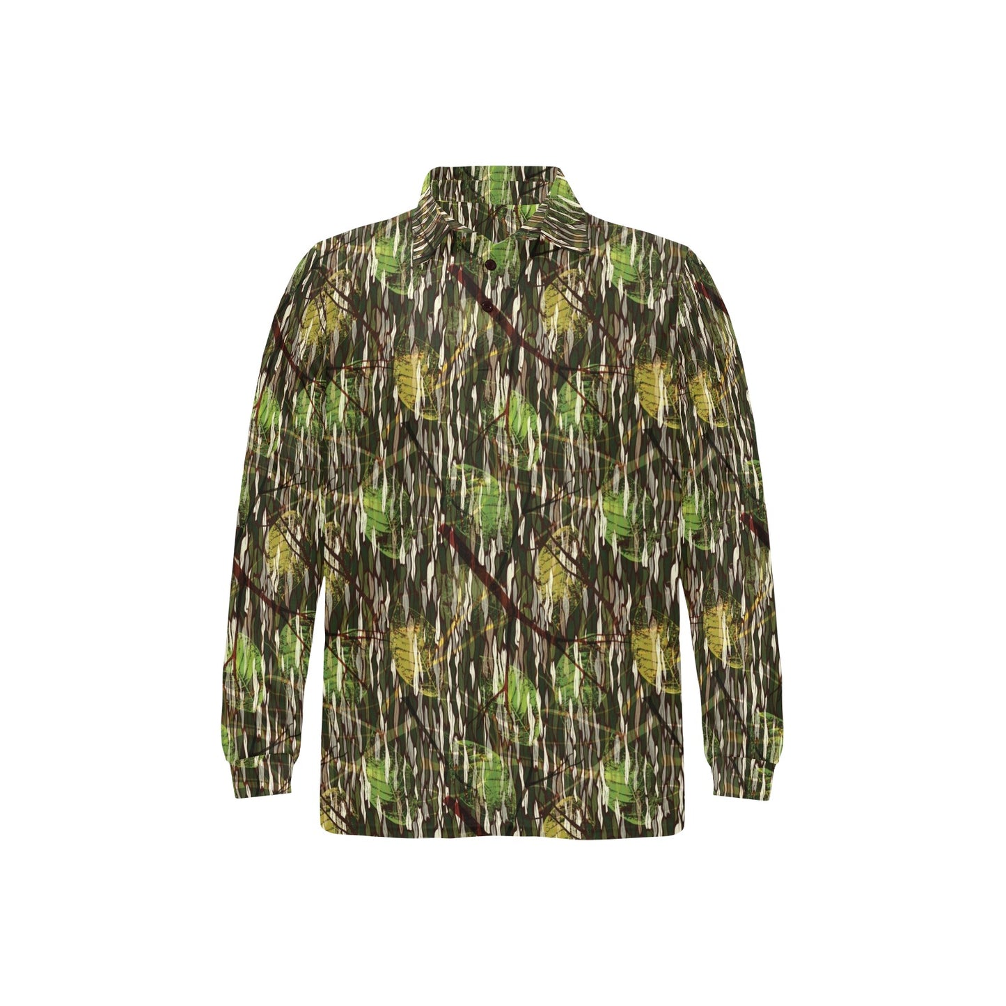 Camouflage Realtree Pattern Print Design 02 Long Sleeve Polo Shirt For Men's
