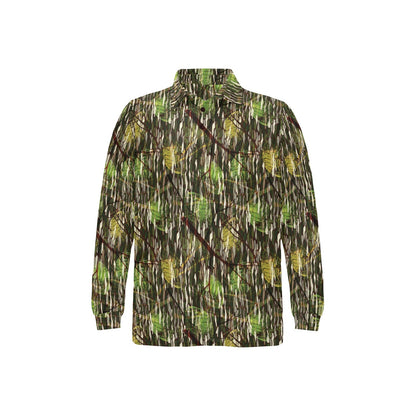 Camouflage Realtree Pattern Print Design 02 Long Sleeve Polo Shirt For Men's