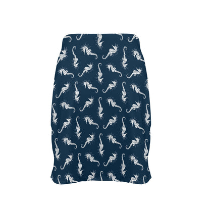 SeaHorse Print Design LKS402 17" Golf & Pickleball Skort with Pockets