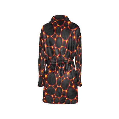 Lava Pattern Print Design 01 Women's Fleece Robe