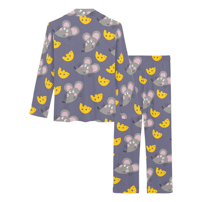 Rat With Cheese Pattern Print Design 01 Women's Long Pajama Set