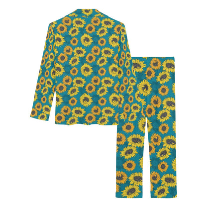 Sunflower Print Design LKS301 Women's Long Pajama Set