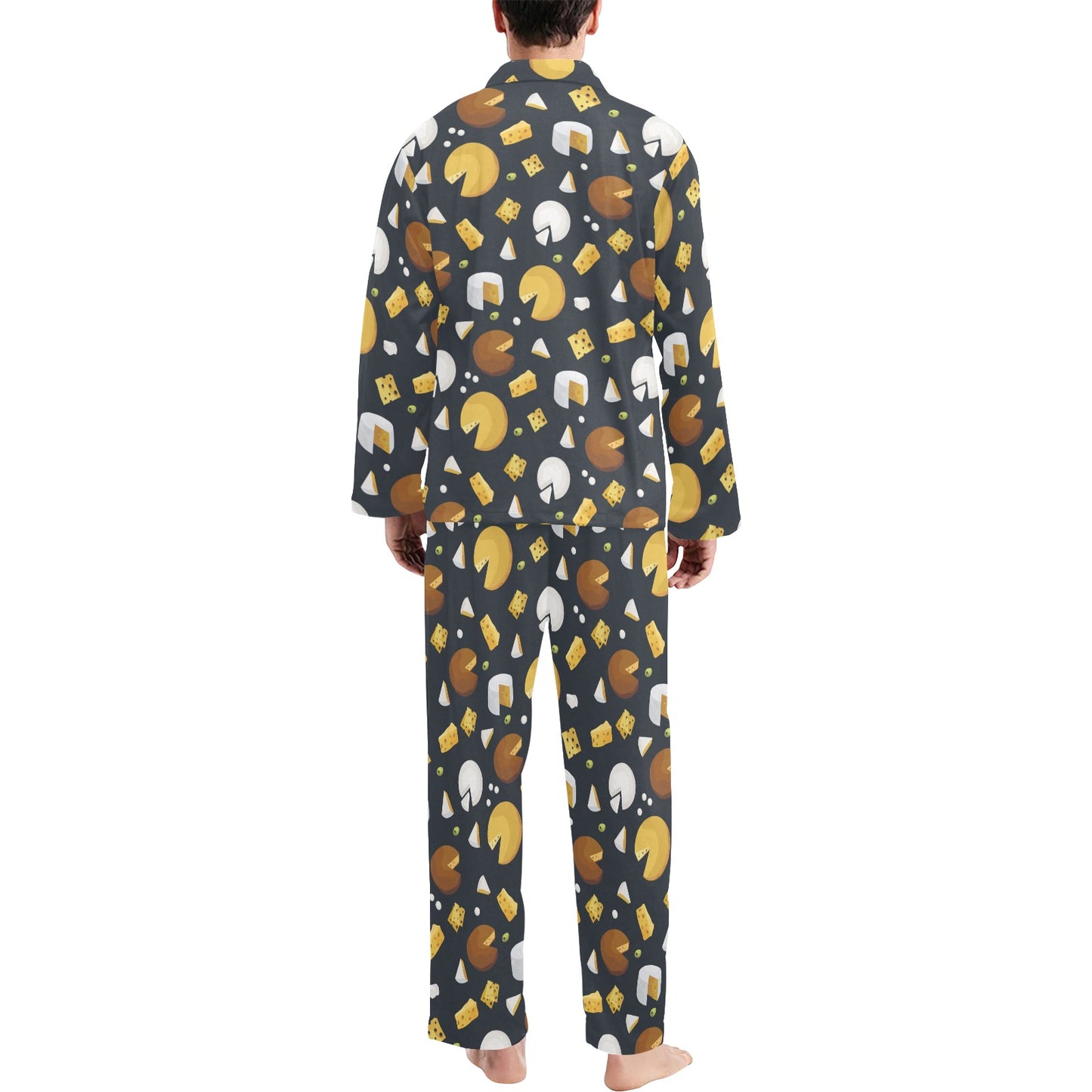 Cheese Pattern Print Design 03 Men's Long Pajama Set