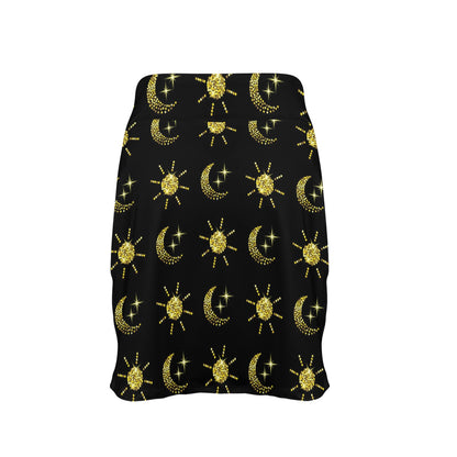 Sun Moon Print Design LKS304 17" Golf & Pickleball Skort with Pockets