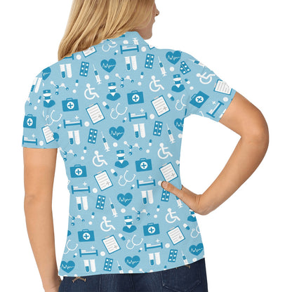 Medical Pattern Print Design 05 Women's Polo Shirt