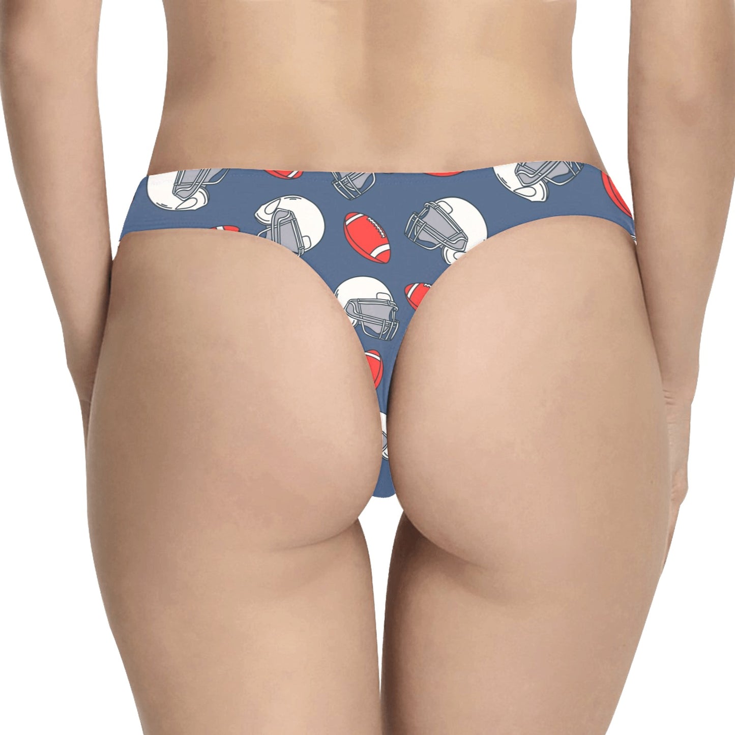 American Football Helmet Design Pattern Women's Thongs