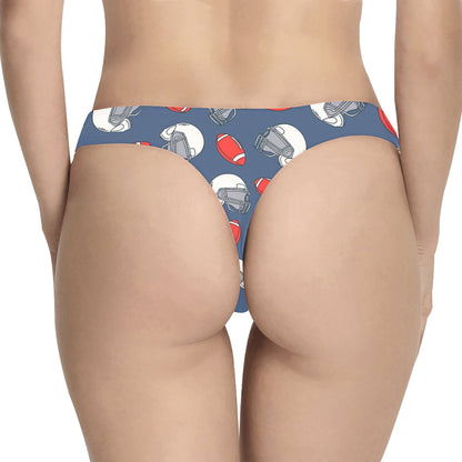American Football Helmet Design Pattern Women's Thongs
