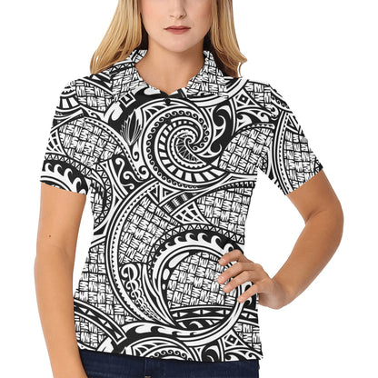Polynesian Tribal Pattern Women's Polo Shirt