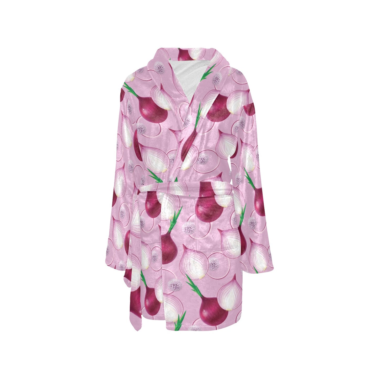 Onion Pattern Print Design A01 Women's Fleece Robe