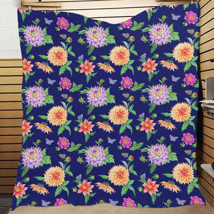Dahlia Pattern Print Design DH010 Premium Quilt