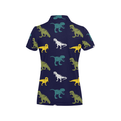 T Rex Pattern Print Design A07 Women's Polo Shirt