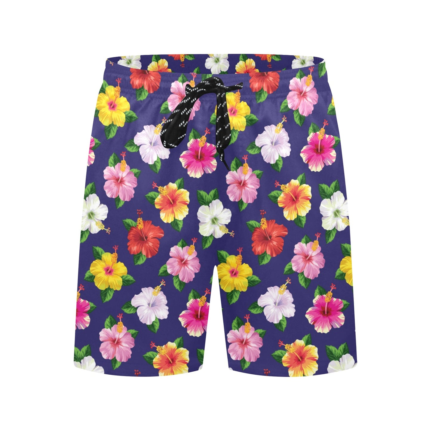 Hibiscus Colorful Print Design LKS301 Men's Swim Trunks Beach Shorts