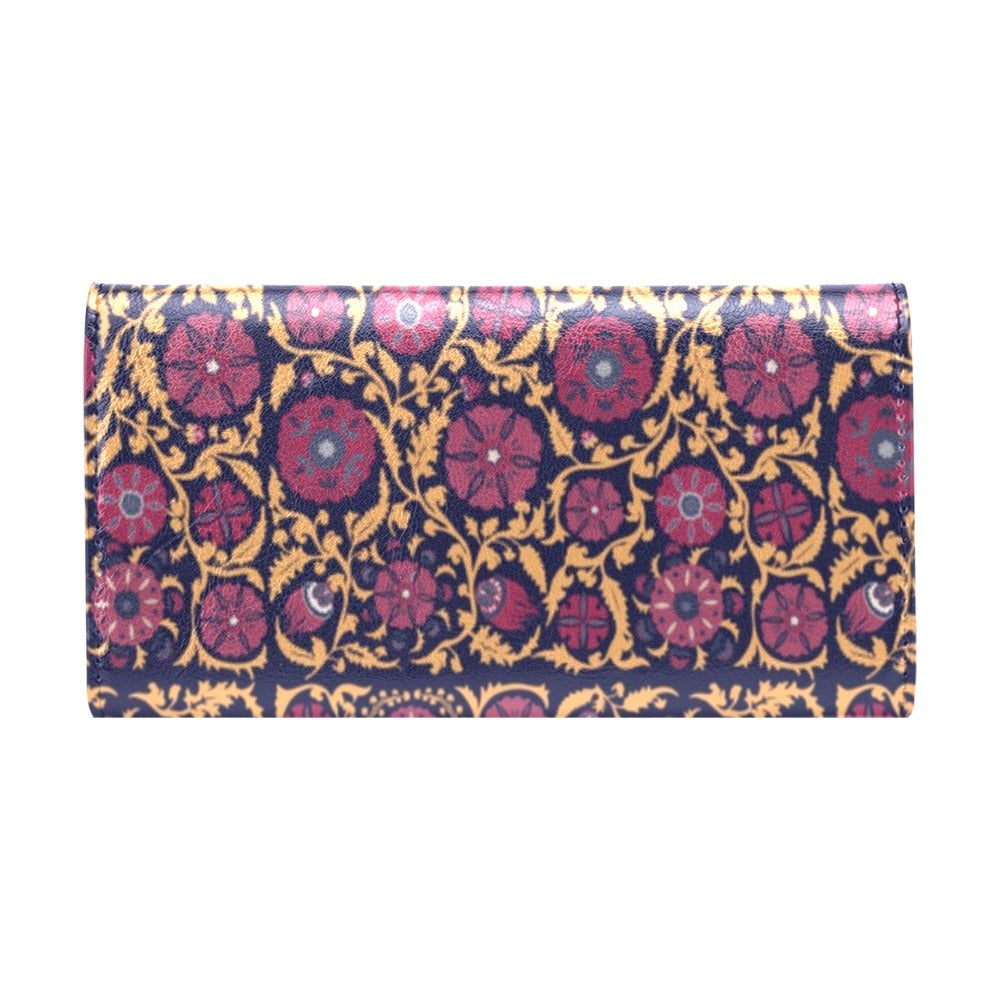 Suzani Print Design LKS303 Women's Trifold Wallet