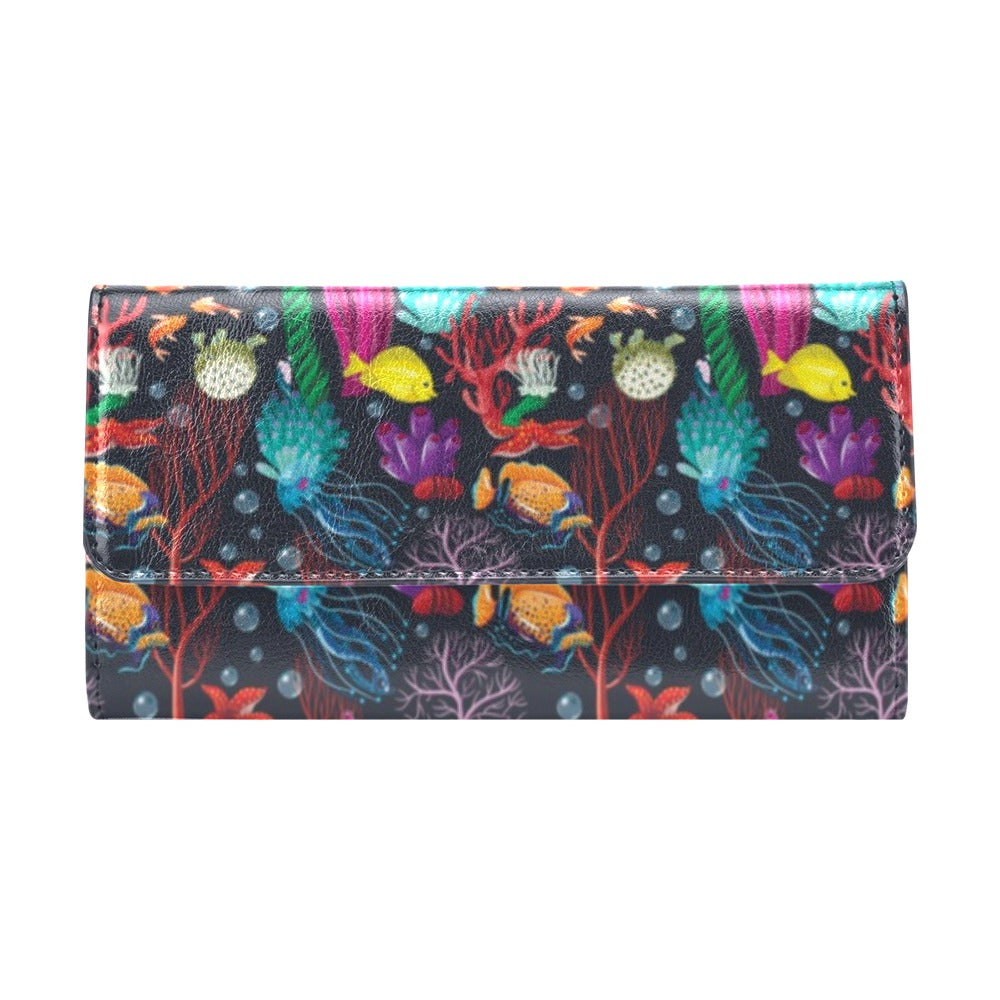 Underwater Cute Print Design LKS303 Women's Trifold Wallet