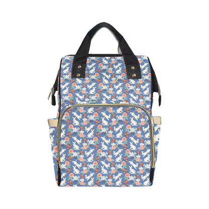 Bunny Pattern Print Design 07 Diaper Bag Backpack