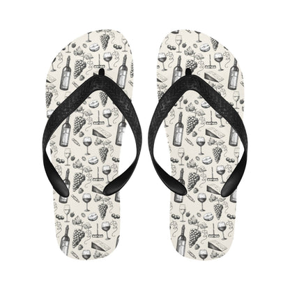 Wine Themed Print Design LKS306 Flip Flops