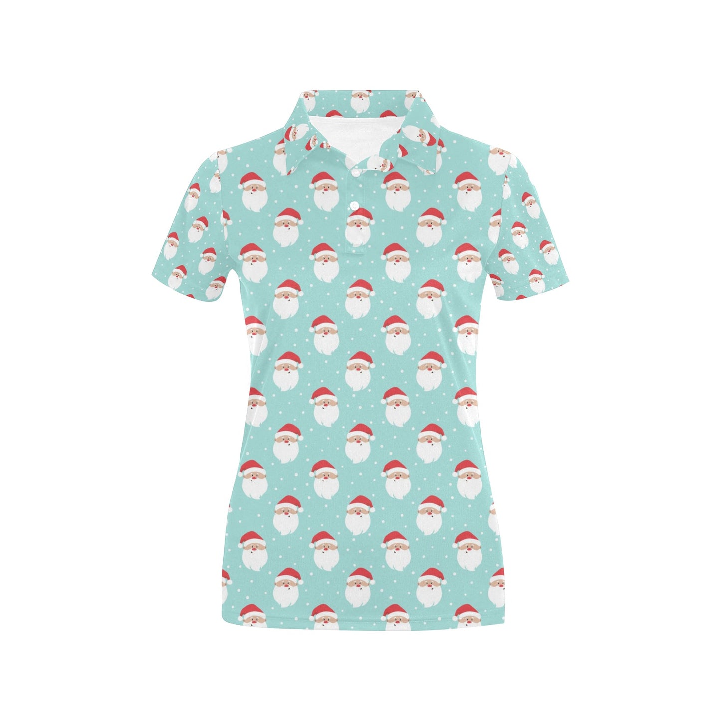 Santa Print Design LKS308 Women's Polo Shirt