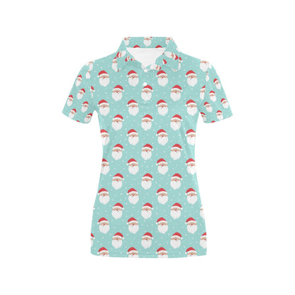 Santa Print Design LKS308 Women's Polo Shirt
