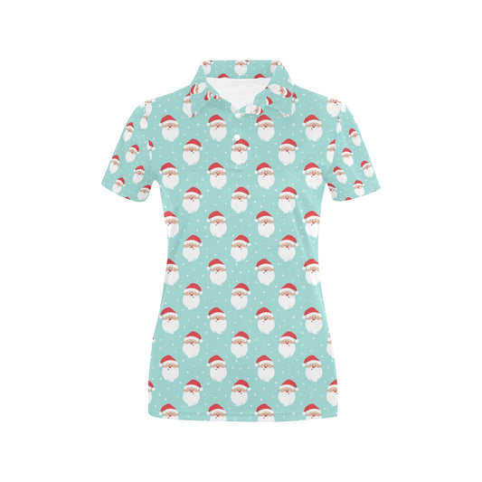 Santa Print Design LKS308 Women's Polo Shirt