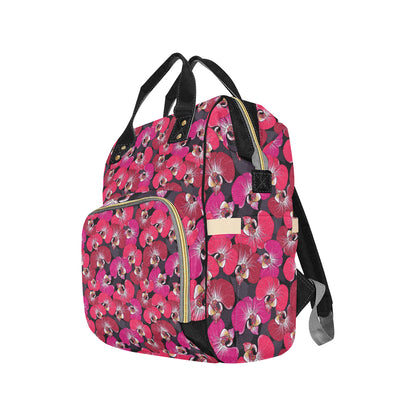 Orchid Red Pattern Print Design OR05 Diaper Bag Backpack